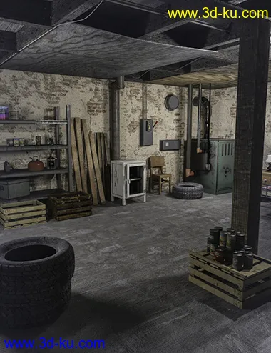 FG Dusty Basement With Poses For Genesis 8 Female(s)模型的图片2