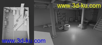 3D打印模型FG Dusty Basement With Poses For Genesis 8 Female(s)的图片