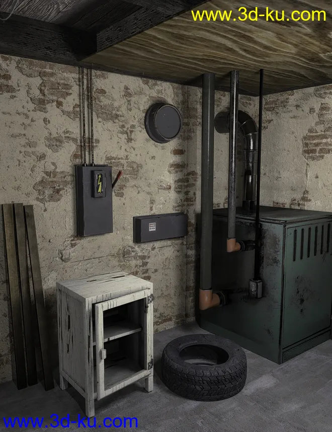 FG Dusty Basement With Poses For Genesis 8 Female(s)模型的图片4