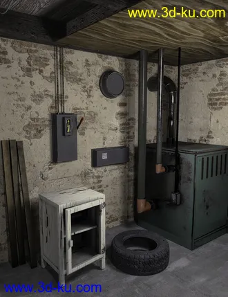 3D打印模型FG Dusty Basement With Poses For Genesis 8 Female(s)的图片