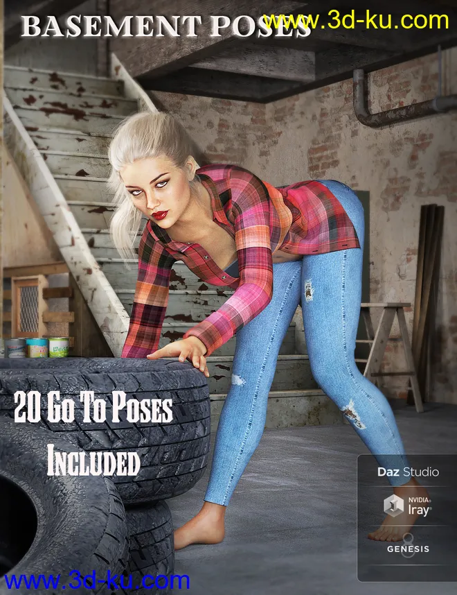 FG Dusty Basement With Poses For Genesis 8 Female(s)模型的图片5