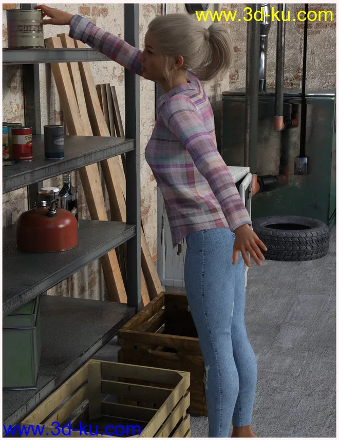 FG Dusty Basement With Poses For Genesis 8 Female(s)模型的图片7