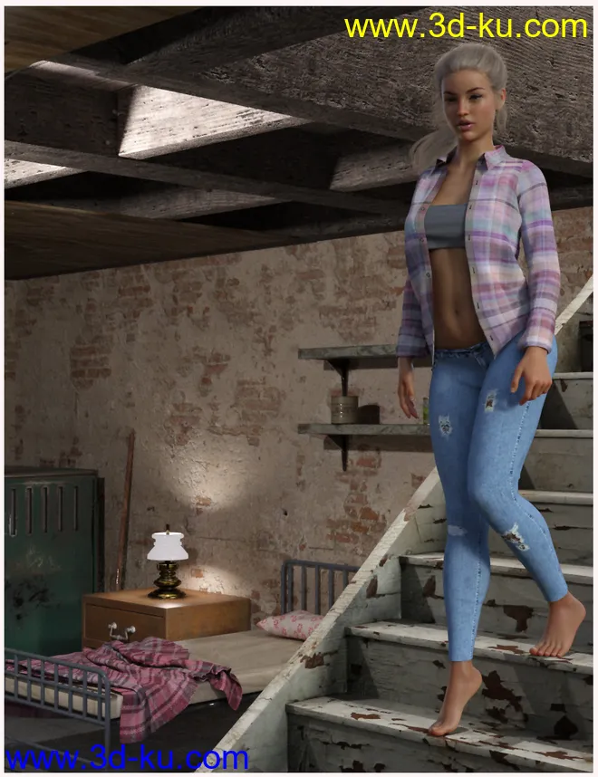 FG Dusty Basement With Poses For Genesis 8 Female(s)模型的图片8