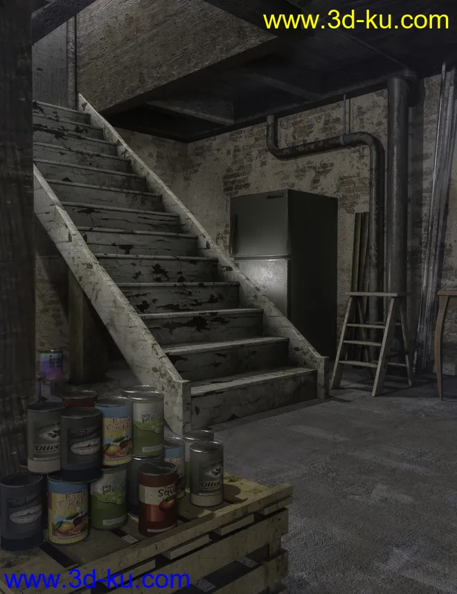 FG Dusty Basement With Poses For Genesis 8 Female(s)模型的图片10