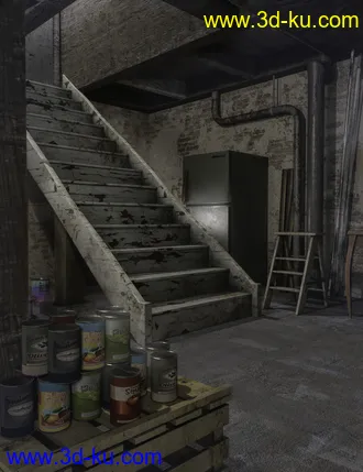3D打印模型FG Dusty Basement With Poses For Genesis 8 Female(s)的图片