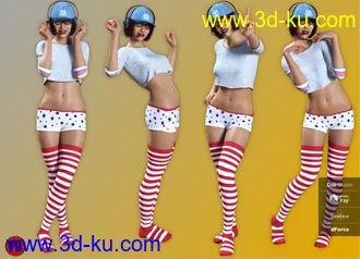 3D打印模型FG Gamer Jammies Outfit for Genesis 8 Female(s)的图片