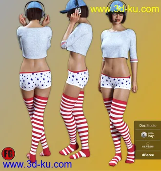 3D打印模型FG Gamer Jammies Outfit for Genesis 8 Female(s)的图片