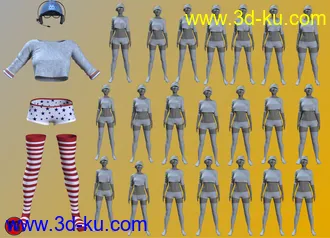 3D打印模型FG Gamer Jammies Outfit for Genesis 8 Female(s)的图片