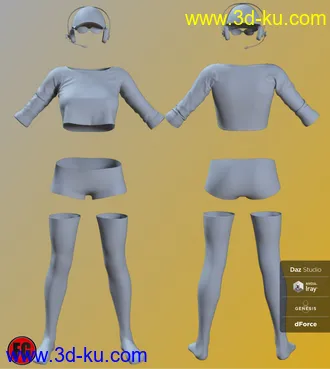3D打印模型FG Gamer Jammies Outfit for Genesis 8 Female(s)的图片