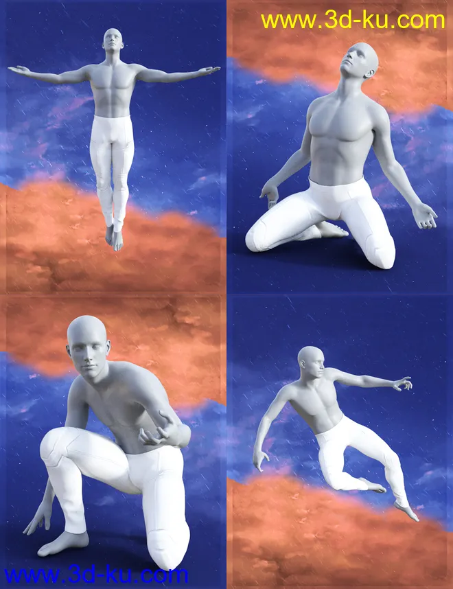 Fire vs Ice Poses for Genesis 8 Male模型的图片2