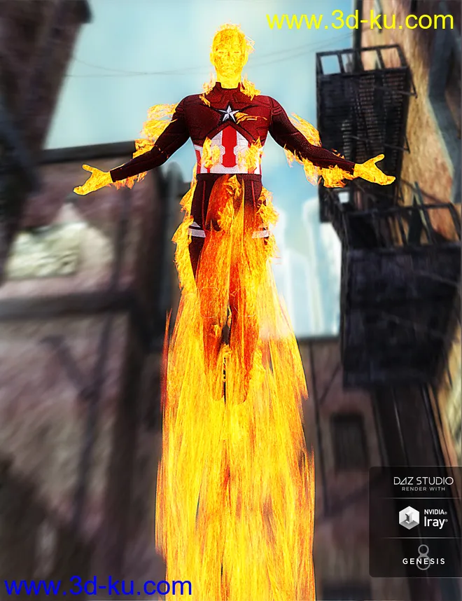 Fire vs Ice Poses for Genesis 8 Male模型的图片4
