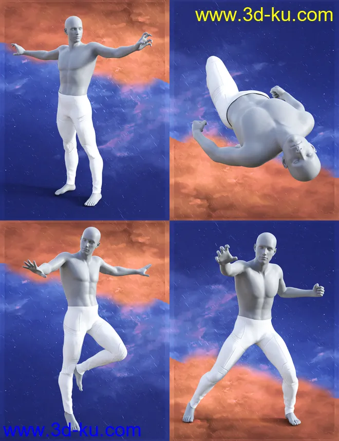 Fire vs Ice Poses for Genesis 8 Male模型的图片5