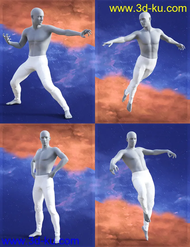 Fire vs Ice Poses for Genesis 8 Male模型的图片8