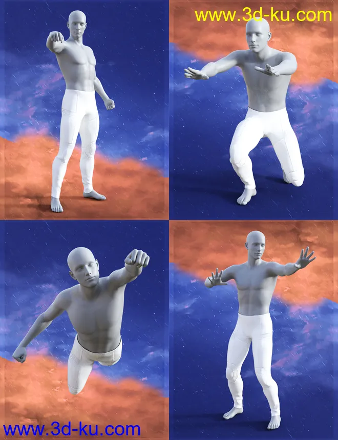 Fire vs Ice Poses for Genesis 8 Male模型的图片9
