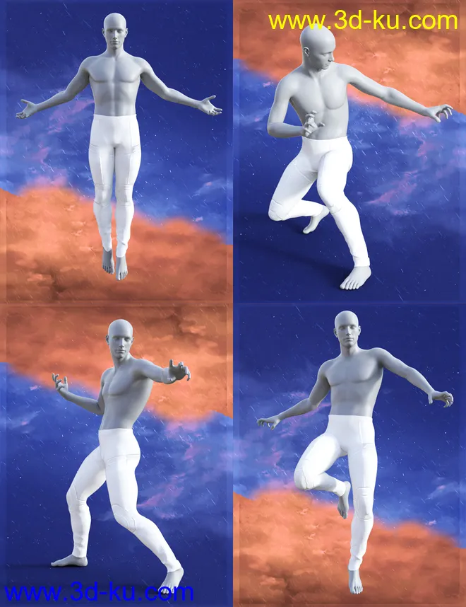 Fire vs Ice Poses for Genesis 8 Male模型的图片10