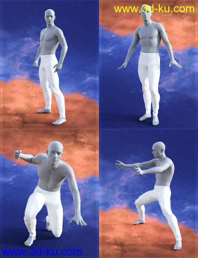Fire vs Ice Poses for Genesis 8 Male模型的图片13