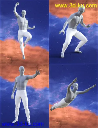 3D打印模型Fire vs Ice Poses for Genesis 8 Male的图片
