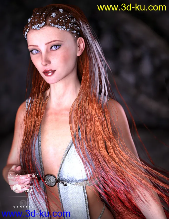 FireGem Hair for Genesis 3 Female(s) and Genesis 2 Female(s)模型的图片1