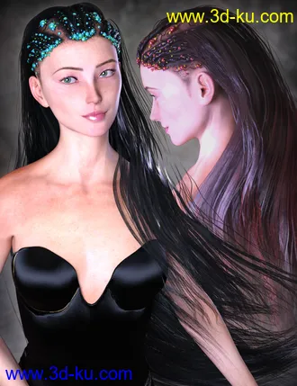 3D打印模型FireGem Hair for Genesis 3 Female(s) and Genesis 2 Female(s)的图片