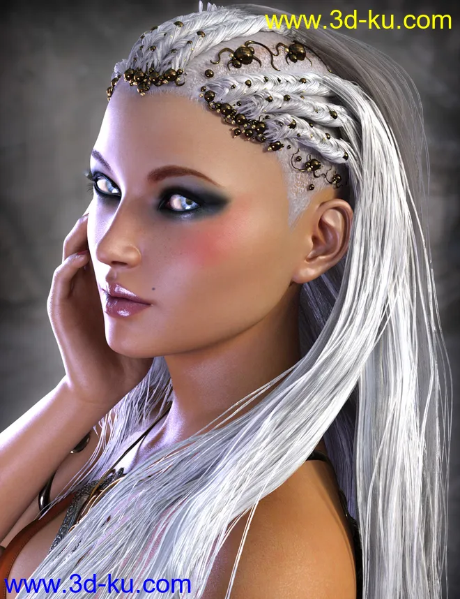FireGem Hair for Genesis 3 Female(s) and Genesis 2 Female(s)模型的图片4