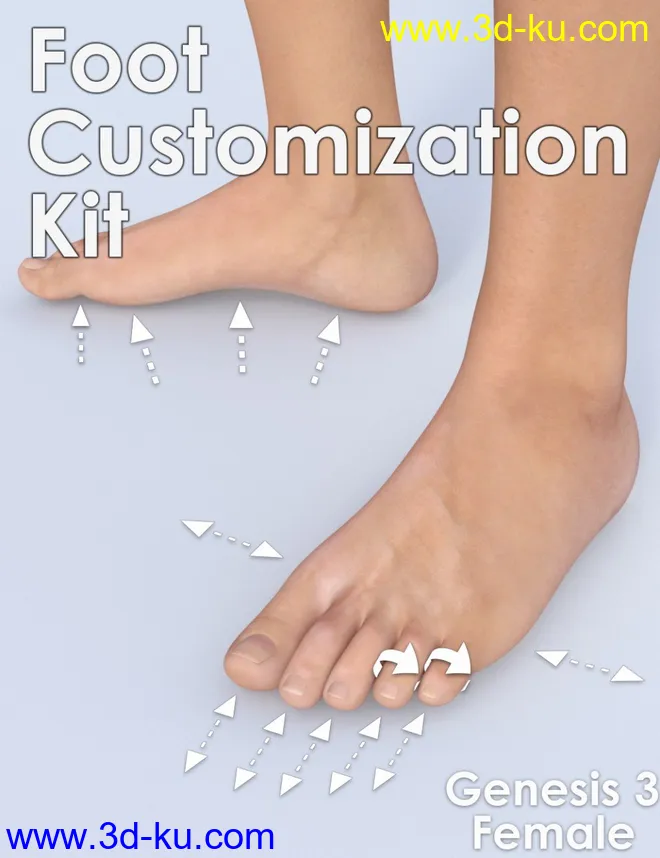 Foot Customization Kit for Genesis 3 Female模型的图片1