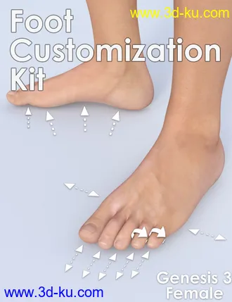 3D打印模型Foot Customization Kit for Genesis 3 Female的图片