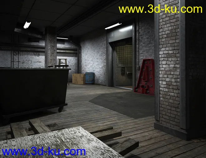 Freight Elevator and Basement模型的图片2
