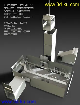 3D打印模型Freight Elevator and Basement的图片