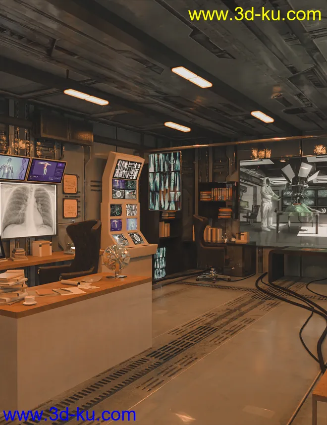 Futuristic Rustic Office模型的图片1