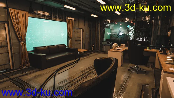 Futuristic Rustic Office模型的图片3