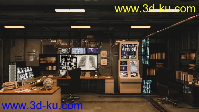 Futuristic Rustic Office模型的图片4