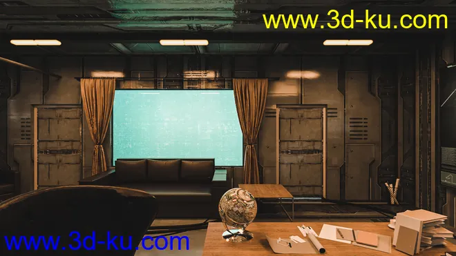 Futuristic Rustic Office模型的图片5