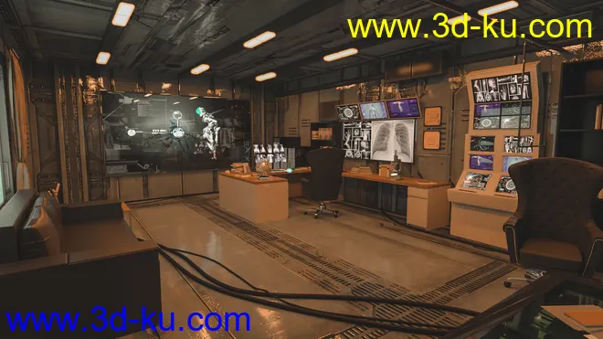 Futuristic Rustic Office模型的图片6