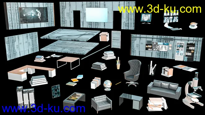 Futuristic Rustic Office模型的图片11