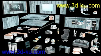 3D打印模型Futuristic Rustic Office的图片