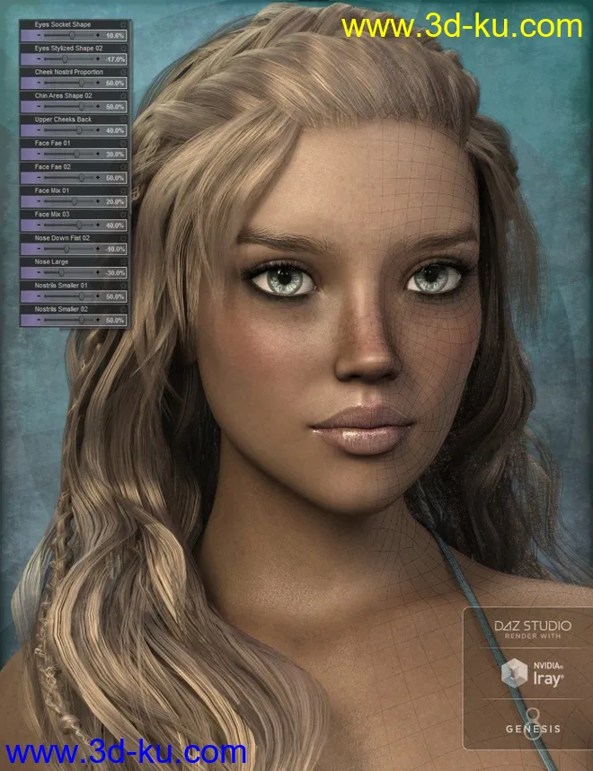 Genesis 8 Female Head Morph Resource Kit 3模型的图片1