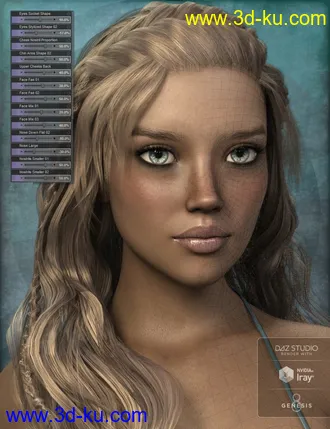 3D打印模型Genesis 8 Female Head Morph Resource Kit 3的图片