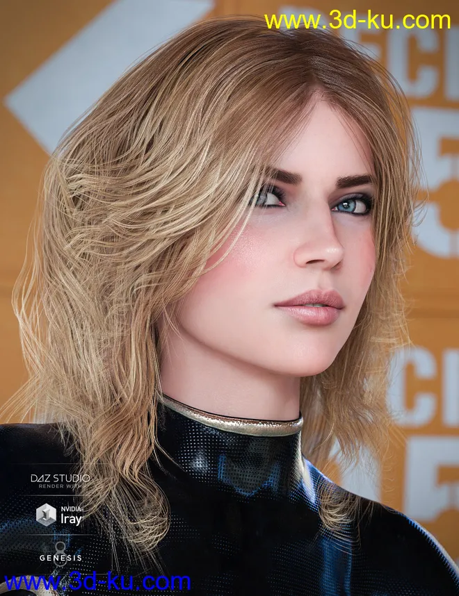 Geo Hair for Genesis 8 Female(s)模型的图片1