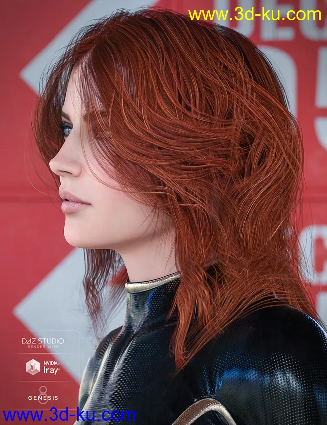 Geo Hair for Genesis 8 Female(s)模型的图片3
