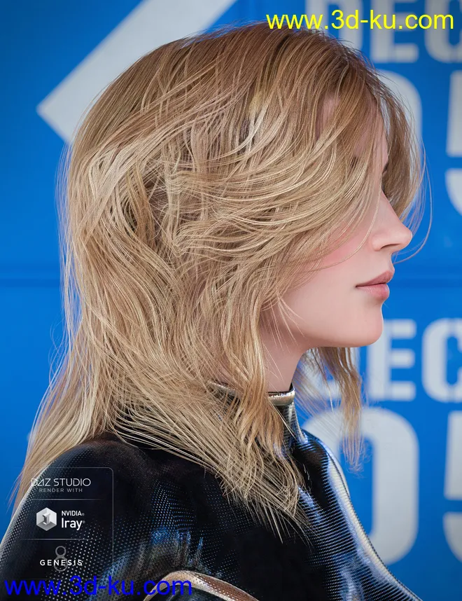 Geo Hair for Genesis 8 Female(s)模型的图片4