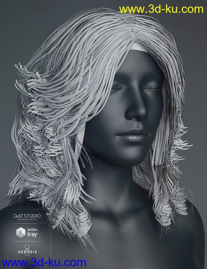 Geo Hair for Genesis 8 Female(s)模型的图片7