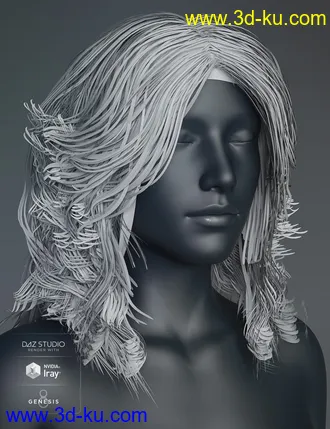 3D打印模型Geo Hair for Genesis 8 Female(s)的图片