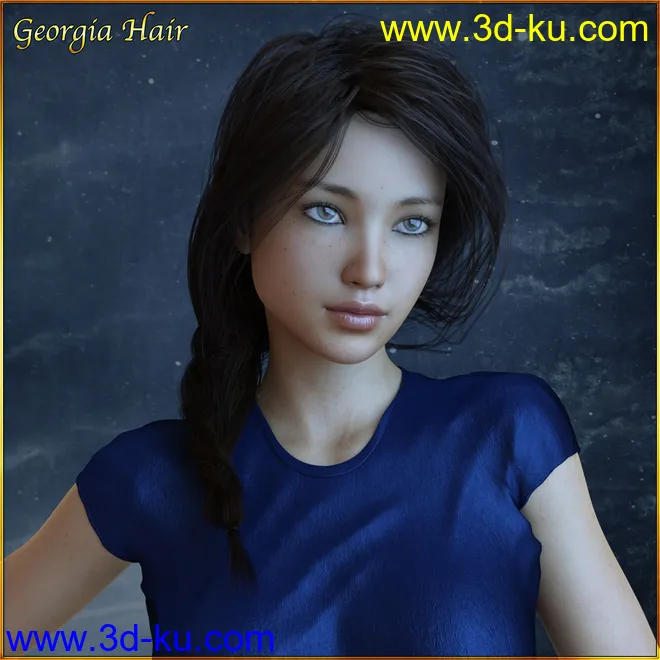 Georgia Hair For G3 G8 Daz模型的图片1