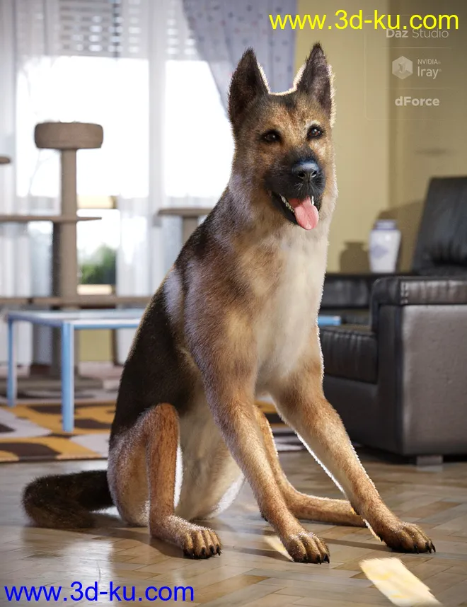 German Shepherd for Daz Dog 8模型的图片1