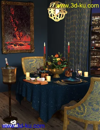 3D打印模型Gilded Night Table Set的图片