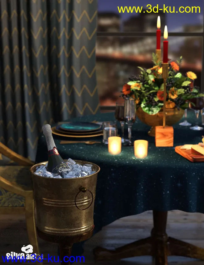 Gilded Night Table Set模型的图片5