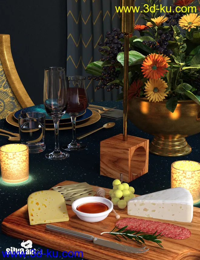 Gilded Night Table Set模型的图片6