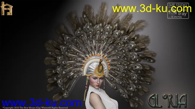 Gloria 1920's Flapper Showgirl Headdress模型的图片1