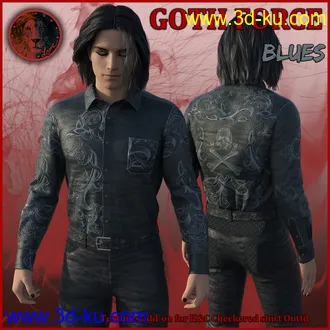 3D打印模型Goth Force blues for H and C Checkered Shirt Outfit for G8M的图片