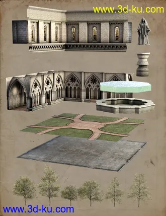 3D打印模型Gothic Courtyard的图片